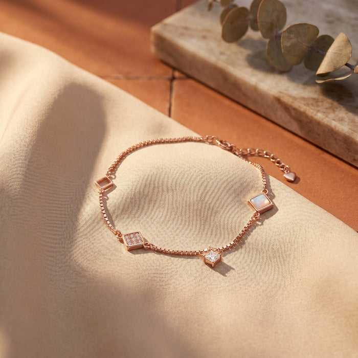 Rose Prism Silver Bracelet