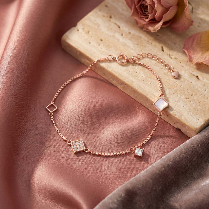 Rose Prism Silver Bracelet