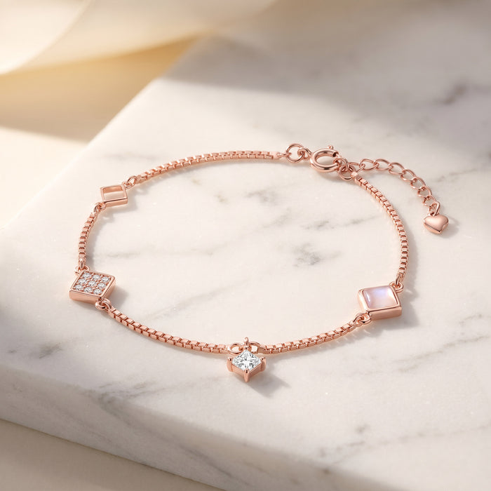 Rose Prism Silver Bracelet