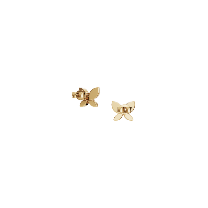 Round Cut Lab Grown Diamond Bezel Set Butterfly Stud Earrings