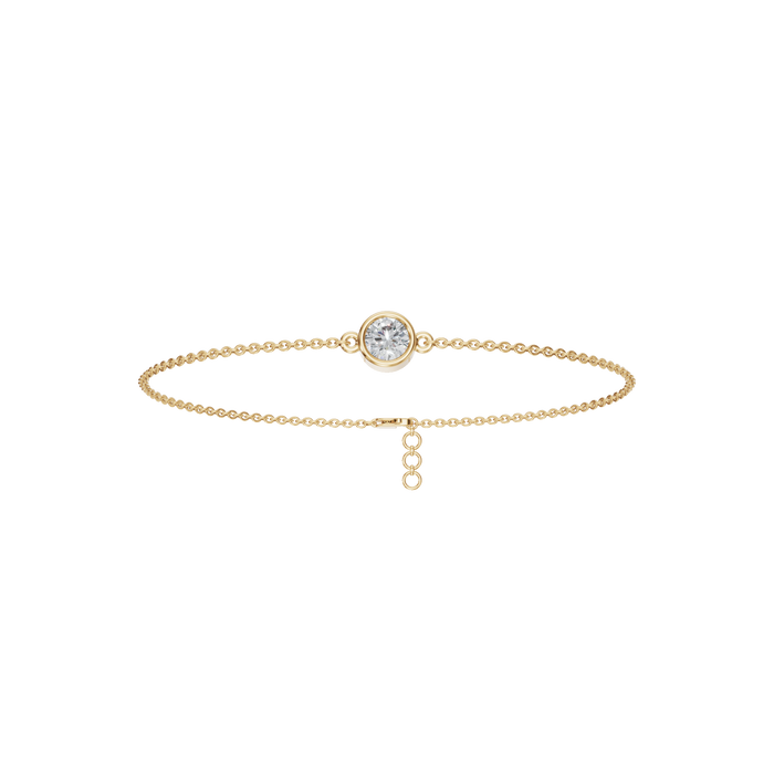Round Cut Lab Grown Diamond Bezel Set Minimal Elegance Solitaire Bracelet