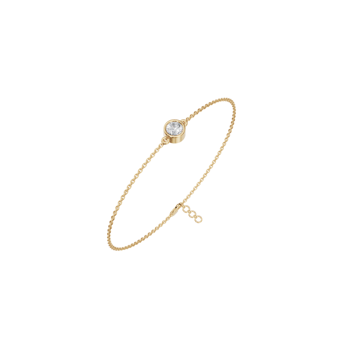 Round Cut Lab Grown Diamond Bezel Set Minimal Elegance Solitaire Bracelet