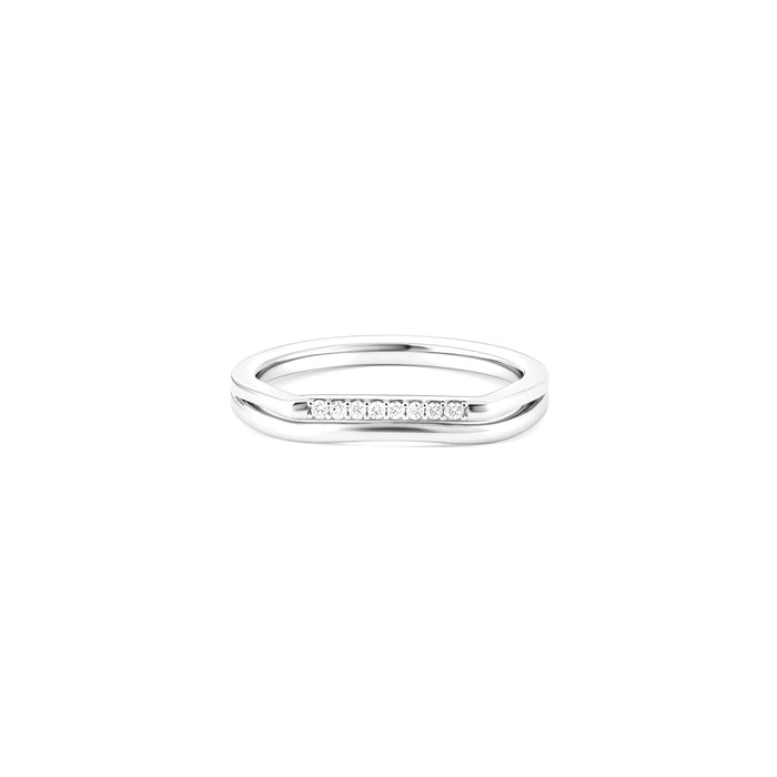 Row-Set Silver Band Ring