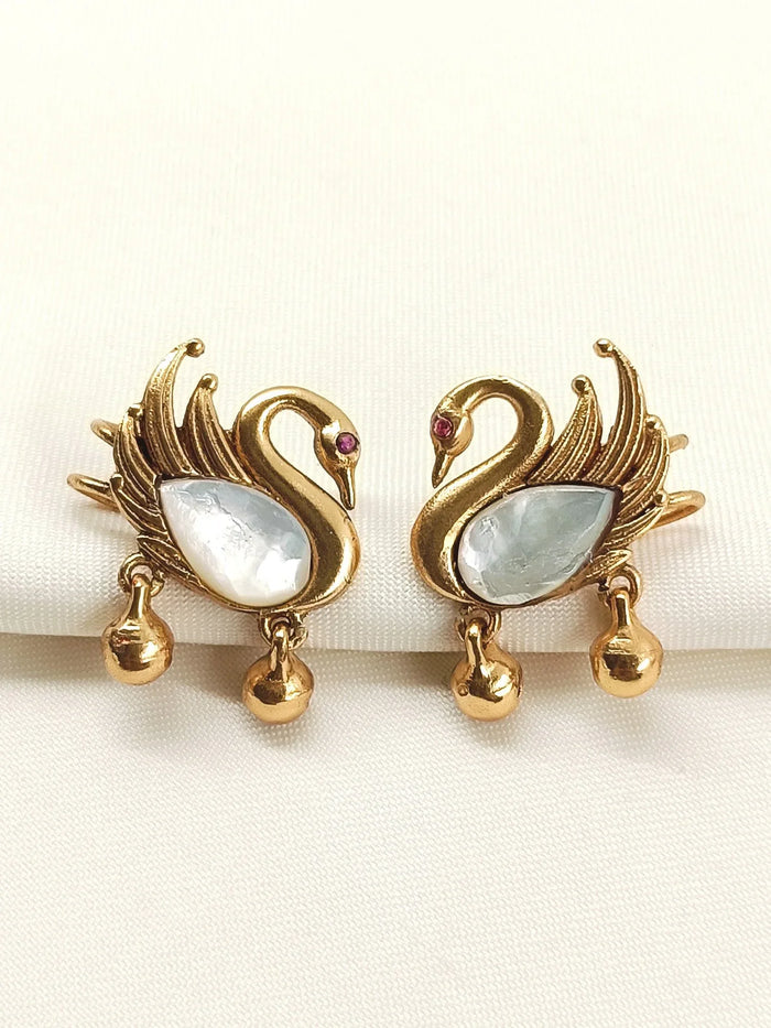 Rukmadhi White Kundan Earcuffs