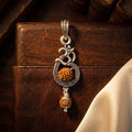 Sacred Om Dual Rudraksha Silver Pendant