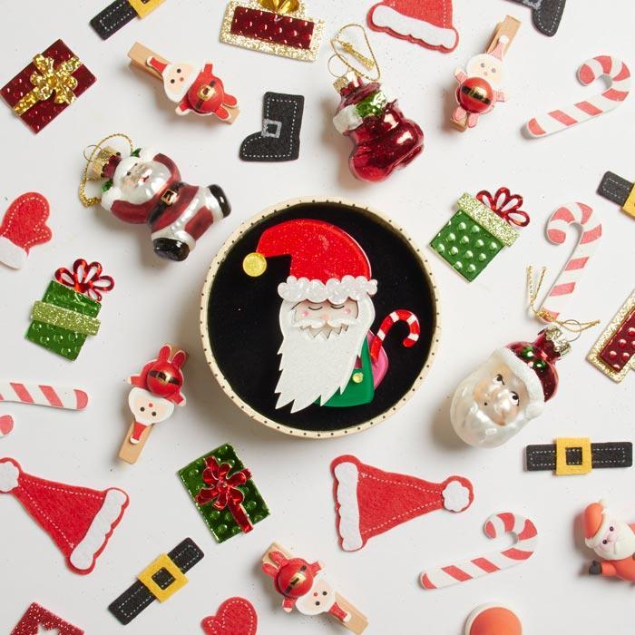 Saint Nick Santa Claus Christmas Brooch - Erstwilder Kitschy Christmas (2017)