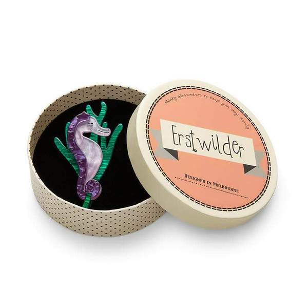 Sandy the Shy Seahorse Brooch (Purple) - Erstwilder Fan Favorites (2018)