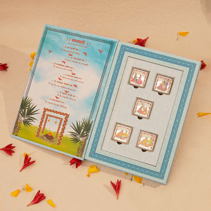Satya Padi Wedding 999 Silver Coin Box (5 Coins)