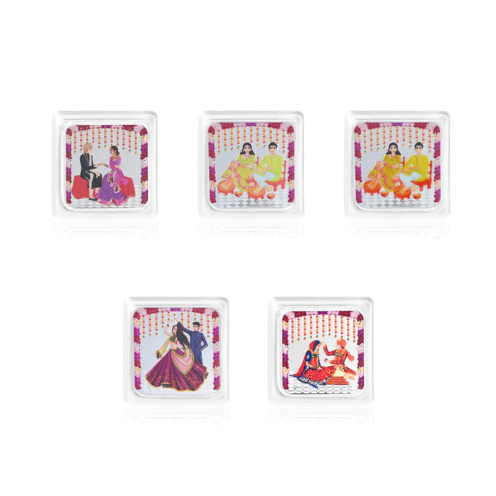 Satya Padi Wedding 999 Silver Coin Box (5 Coins)