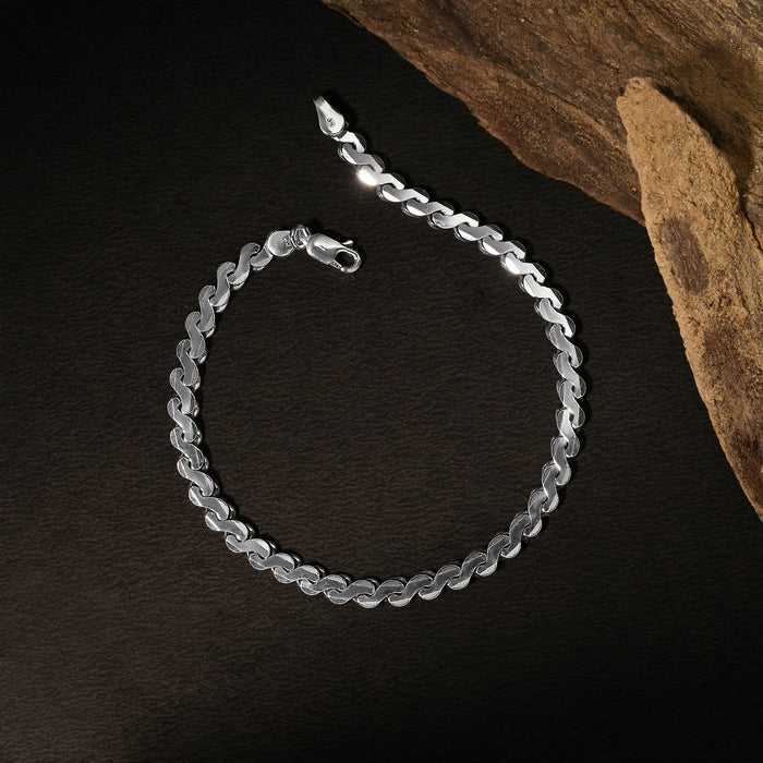 Sculpted Links Silver Bracelet