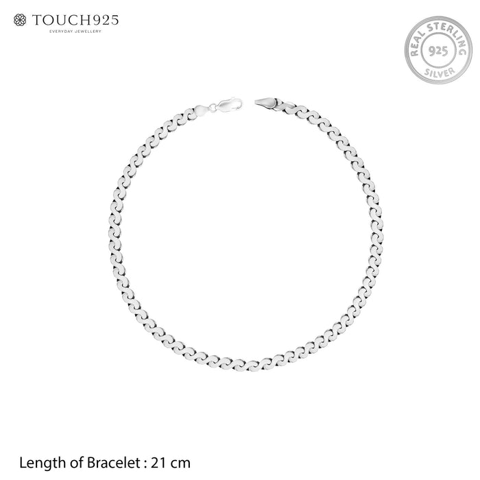 Sculpted Links Silver Bracelet