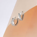 Sculpted Spark CZ Hoops