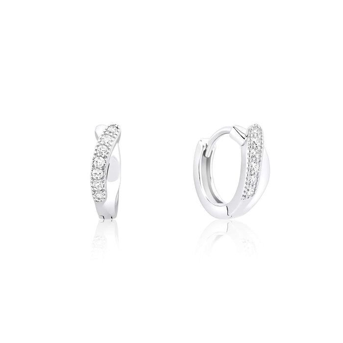 Sculpted Spark CZ Hoops