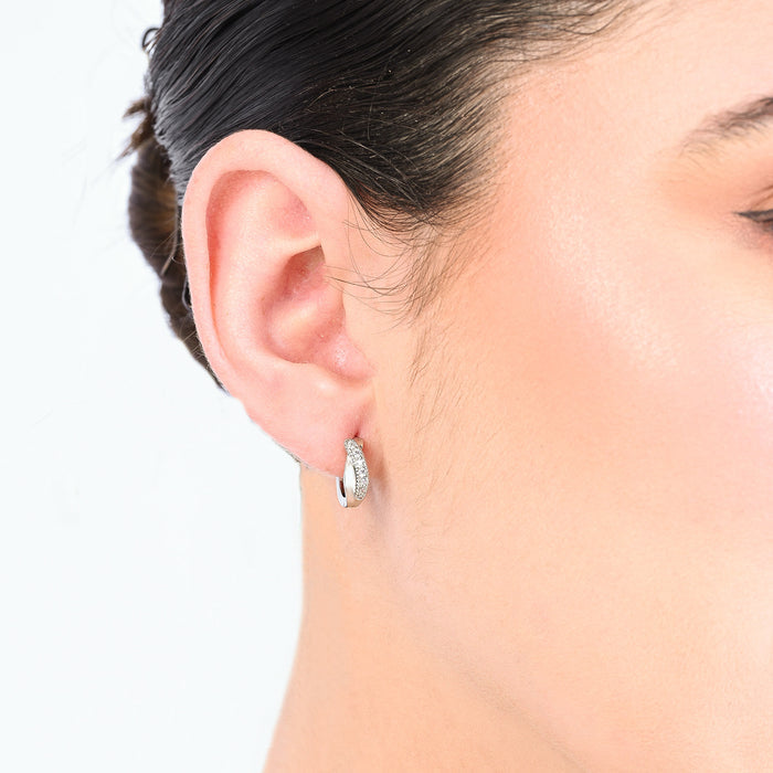Sculpted Spark CZ Hoops