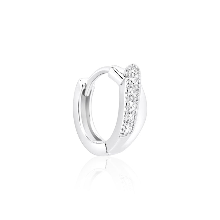 Sculpted Spark CZ Hoops