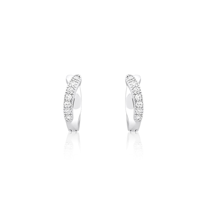 Sculpted Spark CZ Hoops