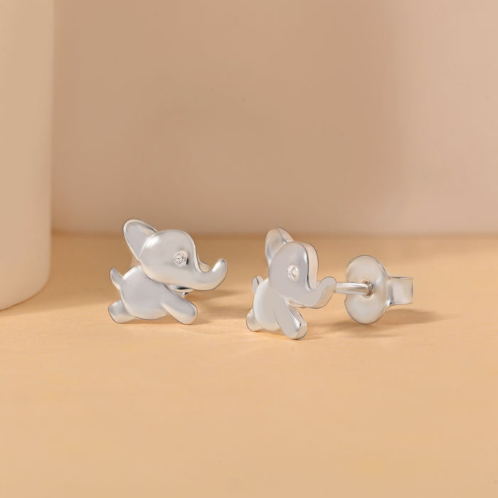 Silver Elephant Earrings