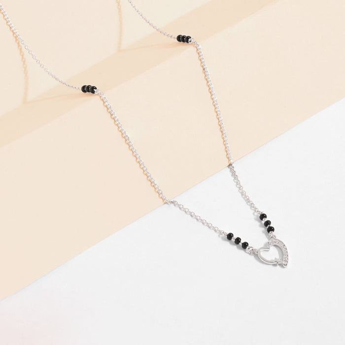 Silver Heart Mangalsutra