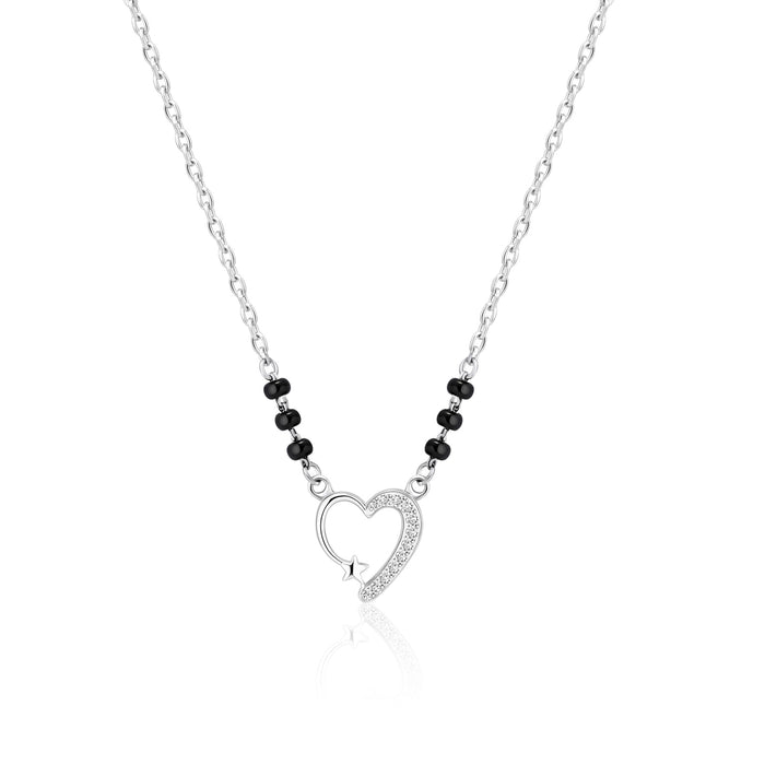 Silver Heart Mangalsutra