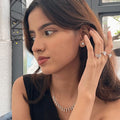 Silver Heart Stone Studs