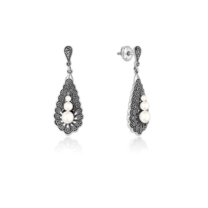 Silver Labyrinth Danglers