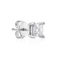 Silver Princess-Cut Solitaire Stud