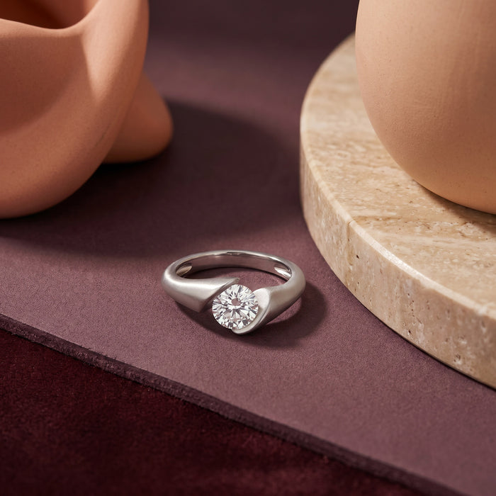 Silver Solitaire Ring
