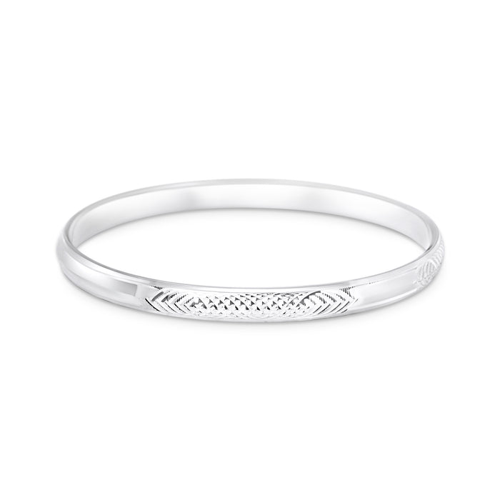 Silver Woven Engrave Kada