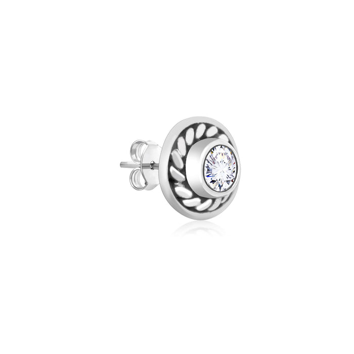 Sleek Circular Stone Studs