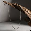 Sleek Flat Curb Silver Chain