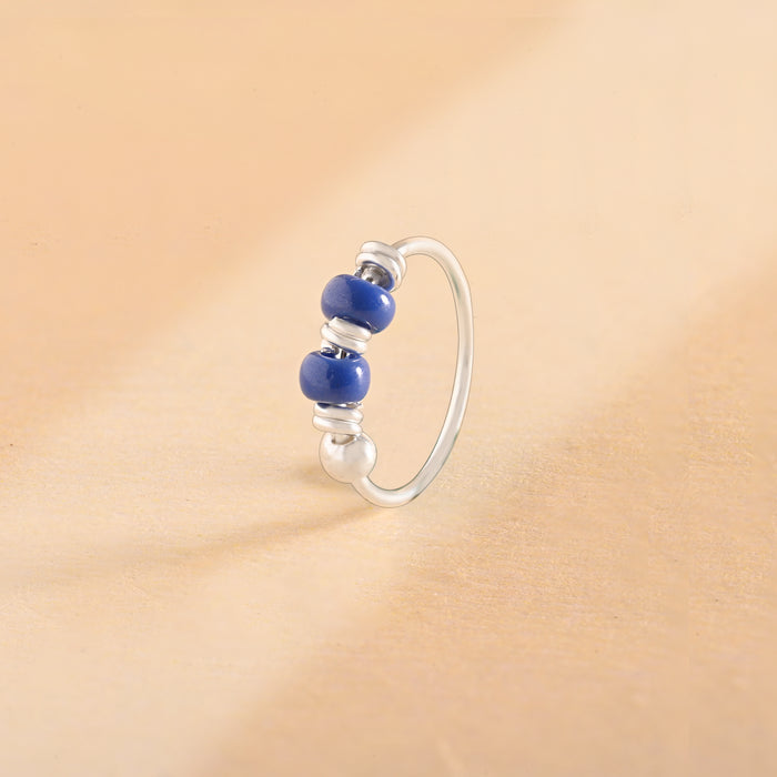 Small Blue Bead Nose Ring