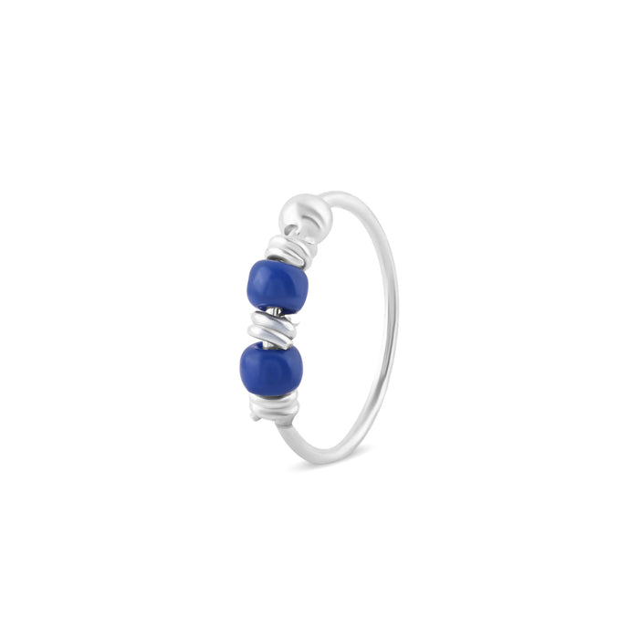 Small Blue Bead Nose Ring