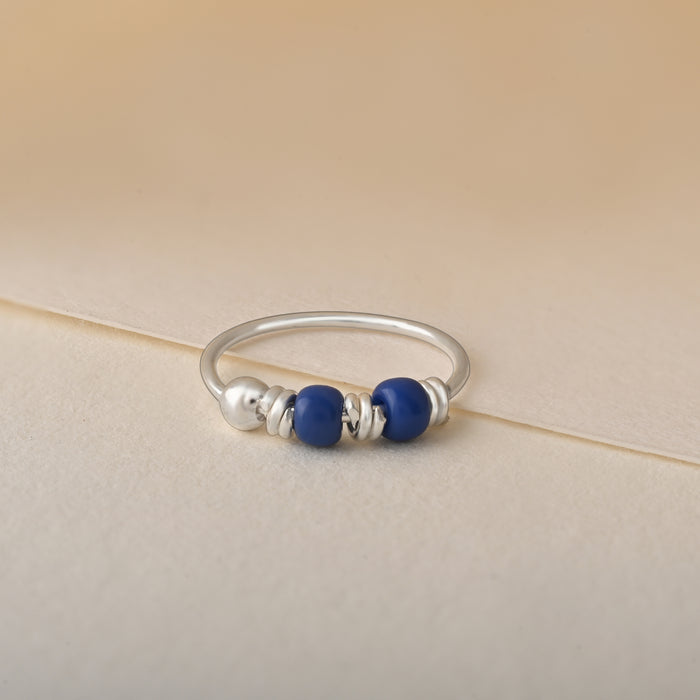 Small Blue Bead Nose Ring