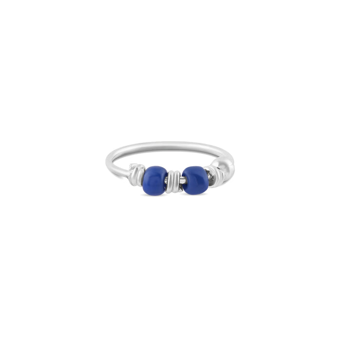 Small Blue Bead Nose Ring