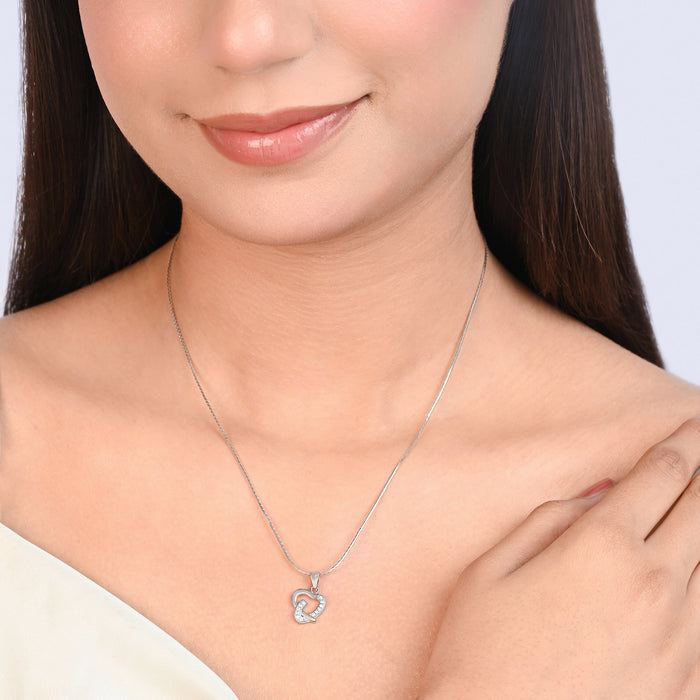 Soft Wrap Heart Silver Pendant