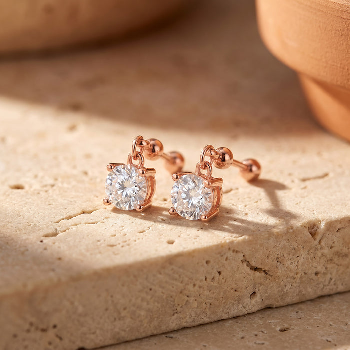 Solitaire Drop Earrings