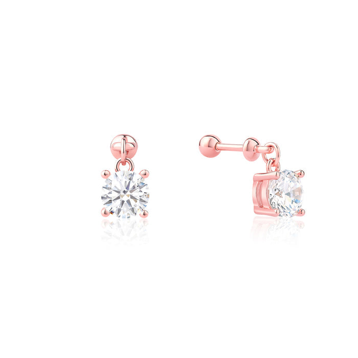 Solitaire Drop Earrings
