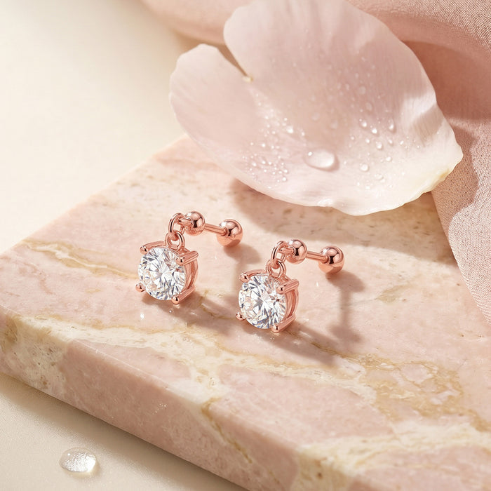 Solitaire Drop Earrings