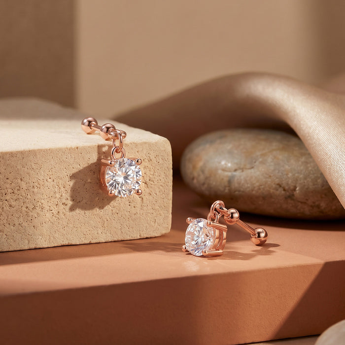 Solitaire Drop Earrings