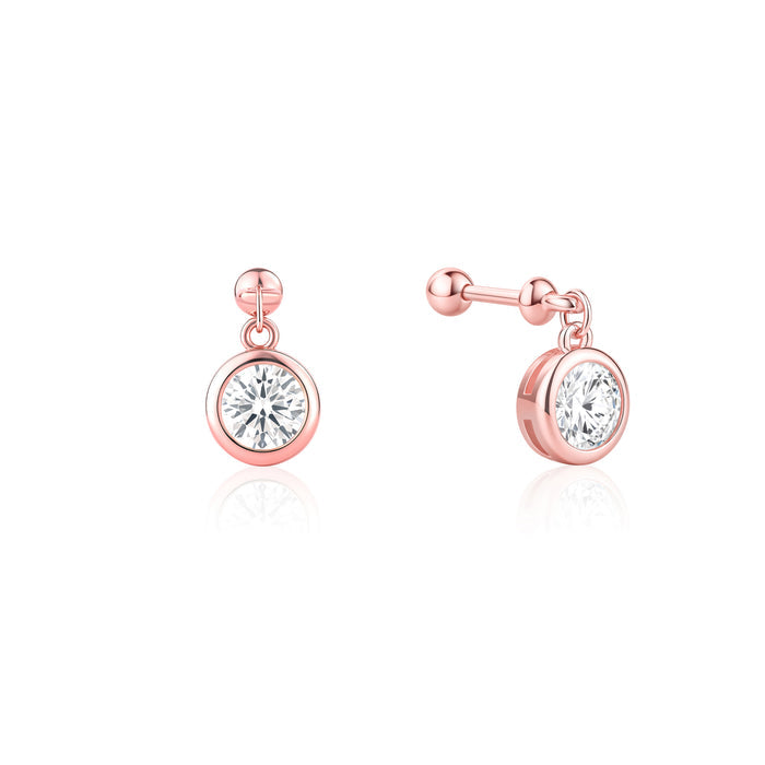 Solitaire Drop Stud Earrings