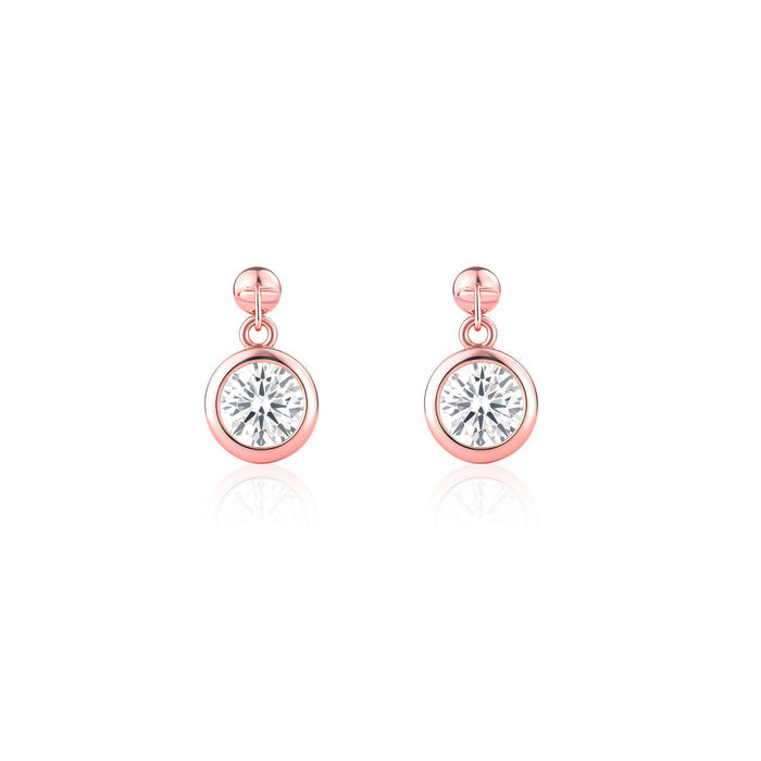 Solitaire Drop Stud Earrings