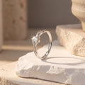 Solitaire Embrace Silver Ring