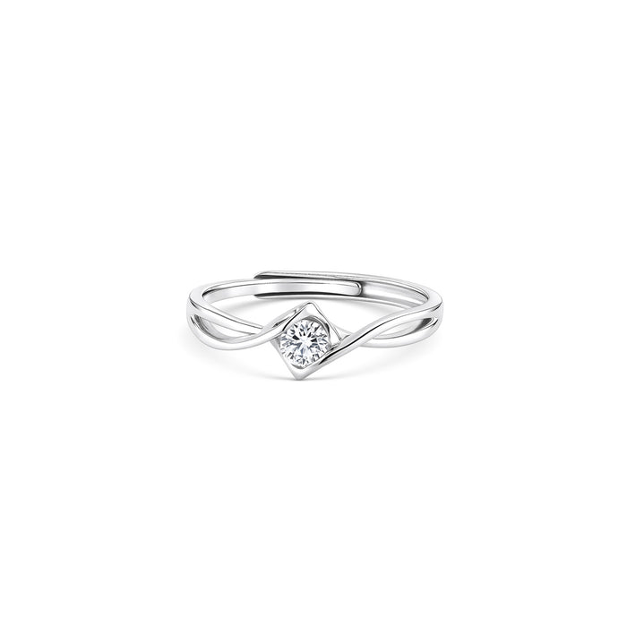 Solitaire Embrace Silver Ring