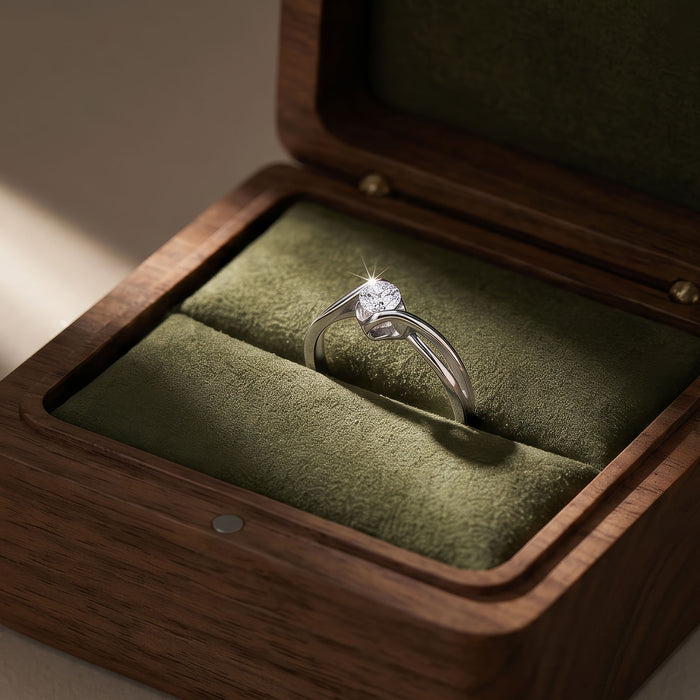 Solitaire Embrace Silver Ring