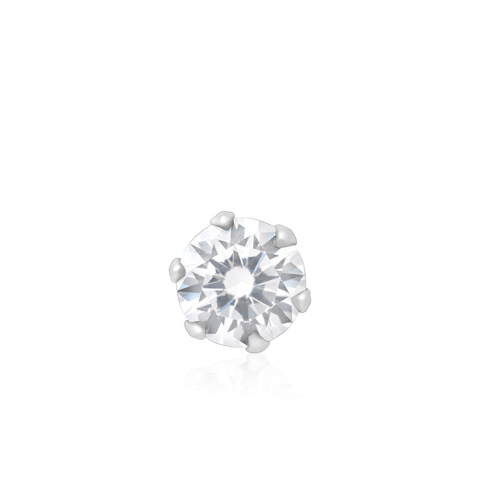 Solitaire Glow Silver Nose Pin