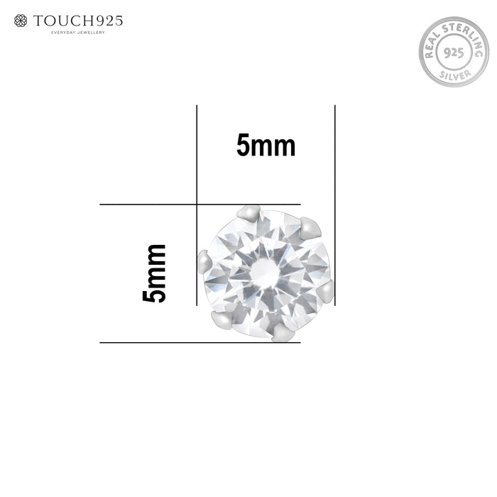 Solitaire Glow Silver Nose Pin