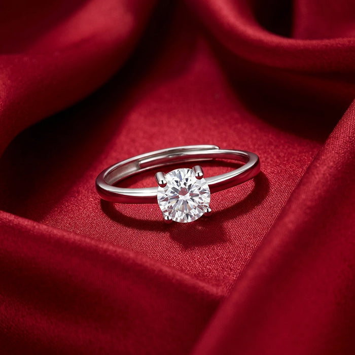 Solitaire Silver Ring