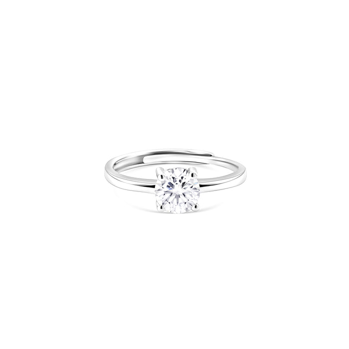 Solitaire Silver Ring