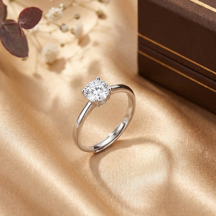 Solitaire Silver Ring