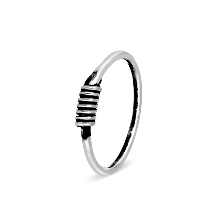 Spiral Oxidized Nose Ring